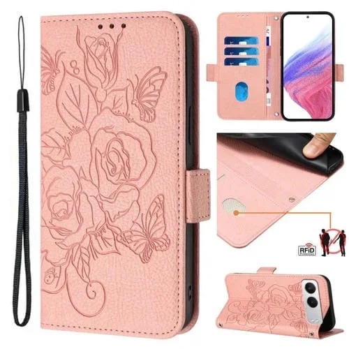 Funda de Cuero Antirrobo con Rfid En Relieve para OnePlus Nord 4 5G (Rosa)