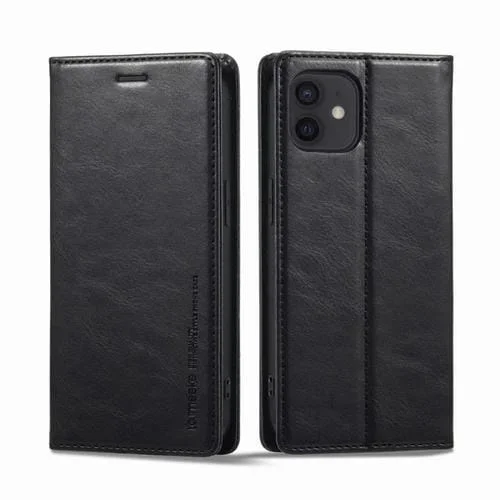 Funda de Cuero Antirrobo LC.Imeeke para iPhone 11 con RFID (Negro)