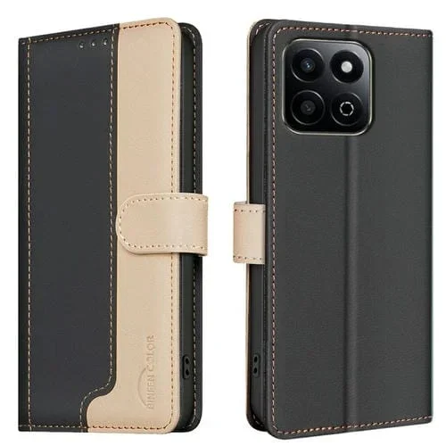 Funda de Cuero Antirrobo RFID para Honor 200 Smart/X7C (Negro)
