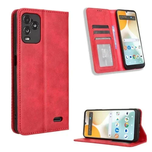 Funda de Cuero BLU View 5 Pro Textura Retro Hebilla Magnética (Rojo)