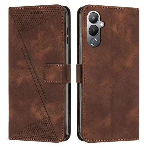 Funda de Cuero con Cordón para Tecno Pova 4 Dream Triangle (Marrón)
