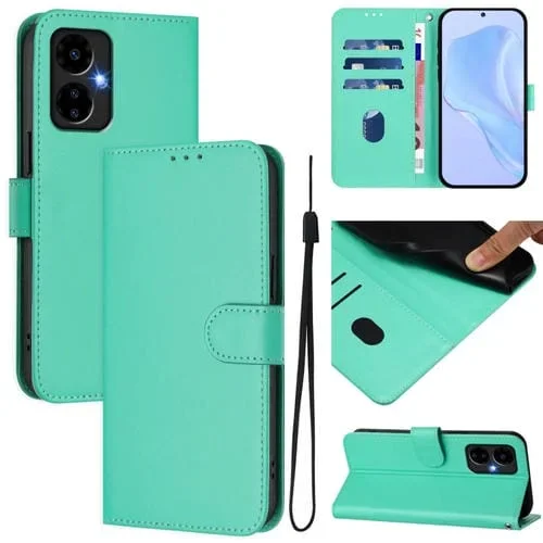 Funda de Cuero con Cordón para Teléfono Boost Mobile Celero 5G 2024/3 5G (Verde)