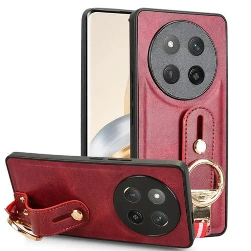 Funda de Cuero con Correa para Honor X60 Pro 5G y X9C 5G (Rojo)