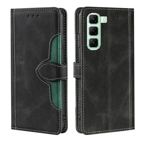 Funda de Cuero con Hebilla Magnética para Infinix Hot 50 5G (Negra)