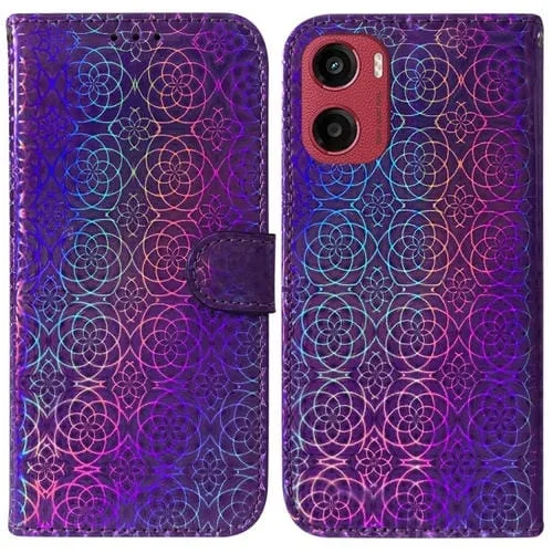 Funda de Cuero con Hebilla Magnética para Motorola Moto G05/E15 (Morado)