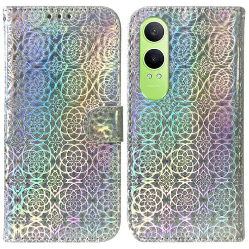 Funda de Cuero con Hebilla Magnética para OnePlus Nord Ce4 Lite (Plateada)