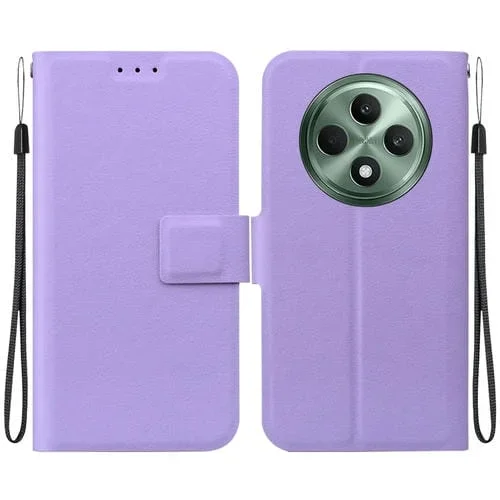 Funda de Cuero con Hebilla Magnética Ultrafina para Teléfono Oppo Reno12 F 5G (Morado)