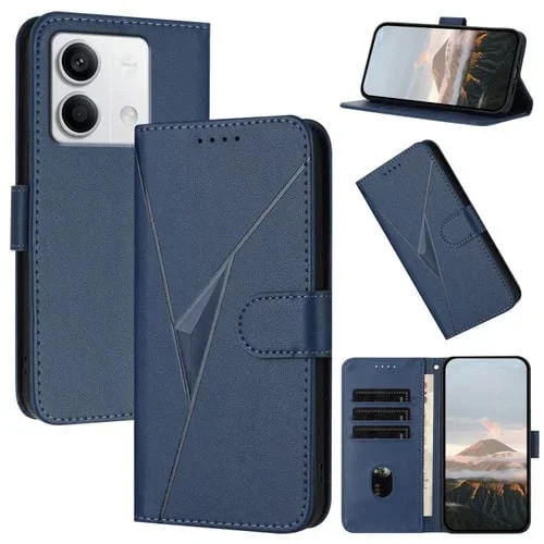 Funda de Cuero con Hebilla Triangular para Redmi Note 13 5G (Azul Real)