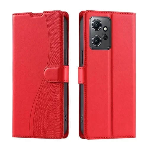 Funda de Cuero con Puntos Ultradelgada para Redmi Note 12 4G Global Voltage (Roja)