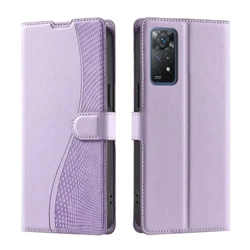 Funda de Cuero con Puntos Ultradelgada y Voltaje Global para Redmi Note 12 Pro 4G/11 Pro 5G (Morado)