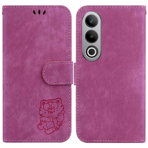 Funda de Cuero con Relieve Little Tiger para OnePlus Nord Ce4 5G (Rojo Rosa)