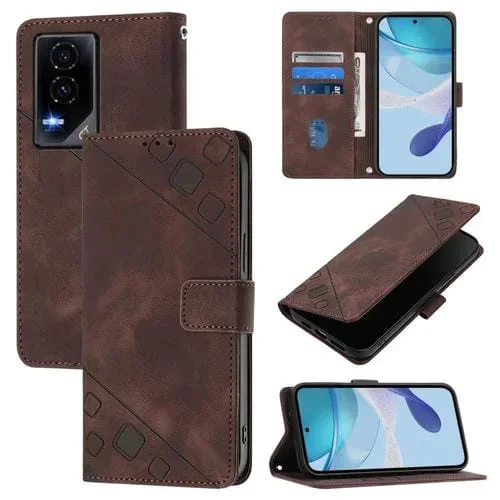 Funda de Cuero con Relieve para Teléfono For Honor Gt (Marrón)