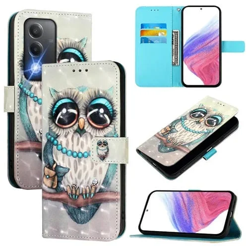 Funda de Cuero con Tapa Horizontal con Pintura 3D para Oppo A3 Pro 5G Global / A3 Pro 5G India (Calavera)