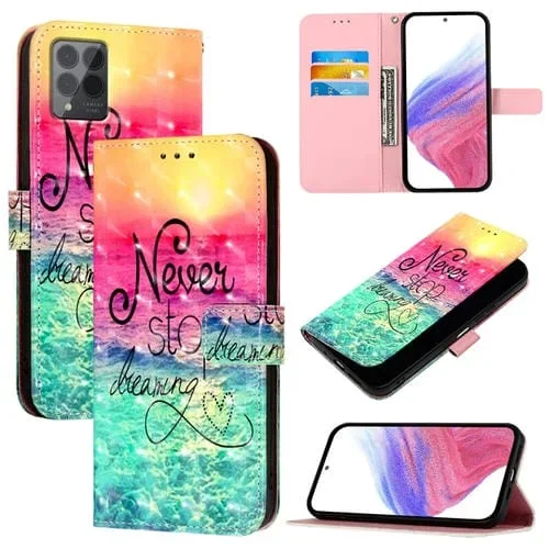 Funda de Cuero con Tapa Horizontal para Teléfono T-Mobile Revvl 6 Pro/6X Pro (Chasing Dreams)