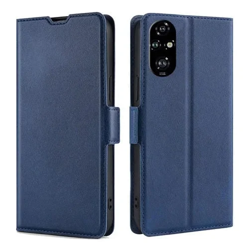 Funda de Cuero con Tapa Horizontal y Hebilla Lateral para Honor 200 Pro 5G (Azul)
