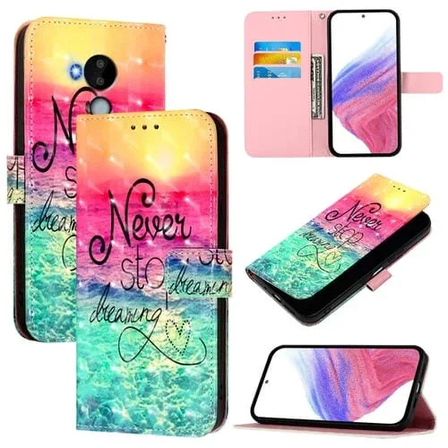 Funda de Cuero con Tapa Horizontal y Pintura 3D para Nokia C30 (Chasing Dreams)