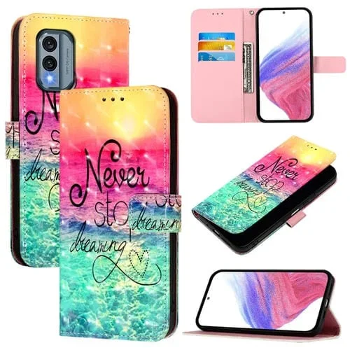 Funda de Cuero con Tapa Horizontal y Pintura 3D para Nokia X30 5G (Chasing Dreams)