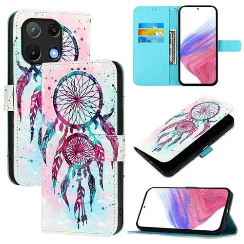 Funda de Cuero con Tapa Horizontal y Pintura 3D para Umidigi Note 90 (Campanas de Viento)