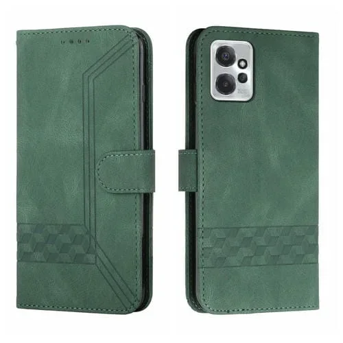 Funda de Cuero con Tapa para Motorola Moto G Power 2023 Cubic Skin Feel (Verde)