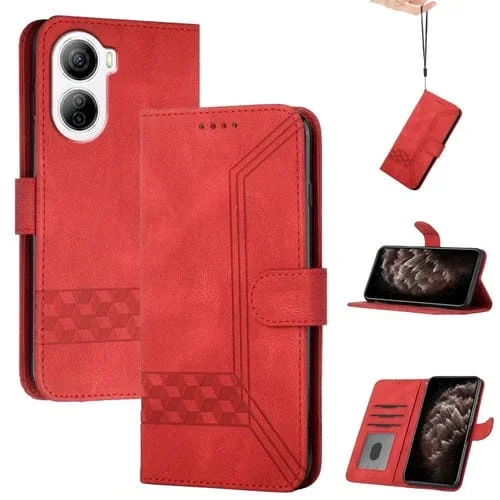 Funda de Cuero con Tapa para ZTE Libero 5G Iv Cubic Skin Feel (Rojo)