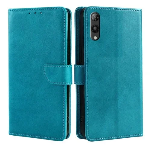 Funda de Cuero con Tapa y Hebilla para Teléfono Rakuten Hand 5G (Azul Claro)