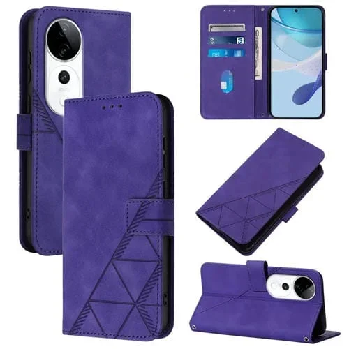 Funda de Cuero con Tapa y Relieve 3D para Teléfono Vivo S19 Pro (Morado)