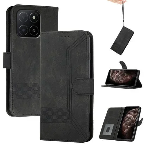 Funda de Cuero con Tapa y Tacto Cúbico Global para Honor X5B y X5B Plus (Negra)