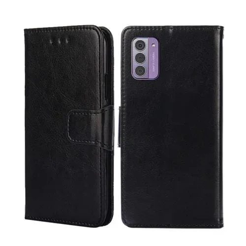 Funda de Cuero con Textura de Cristal para Nokia G42 5G (Negro)