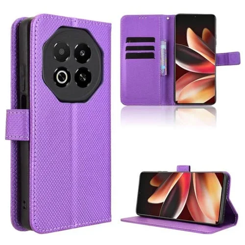 Funda de cuero con textura de diamante para Meizu Note 16 5G (morada)
