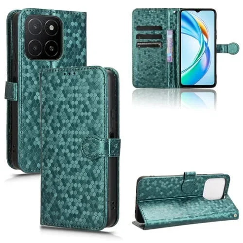 Funda de Cuero con Textura de Puntos Panal para Honor X5B 4G y X5B Plus 4G (Verde)
