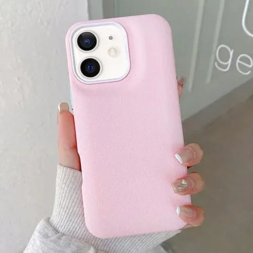Funda de Cuero con Textura para iPhone 11 (Rosa)