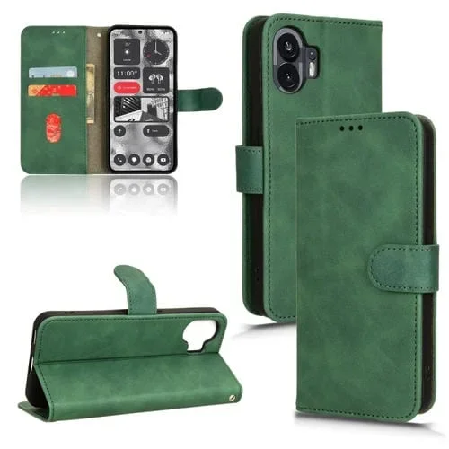 Funda de Cuero For Nothing Phone 2 Skin Feel con Tapa Magnética (Verde)