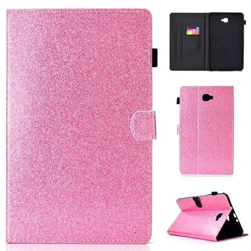 Funda de Cuero Galaxy Tab A 10.1 (2016) T580 con Tapa Horizontal Soporte y Ranura para Tarjeta (Rosa)
