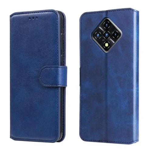 Funda de Cuero Horizontal para Infinix Zero 8 Classic Becerta Textura PU + TPU con Soporte y Ranuras para Tarjetas (Azul)