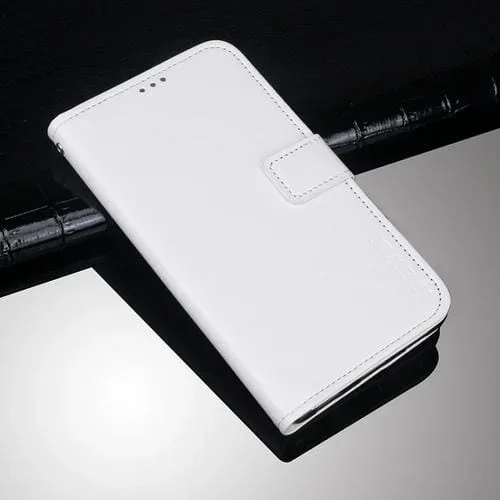 Funda de Cuero Idewei Crazy Horse para TCL 20 Pro 5G con Soporte y Ranuras para Tarjetas (Blanco)