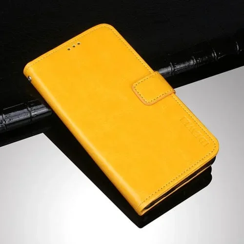 Funda de Cuero Idewei Crazy Horse Texture Horizontal Flip con Soporte y Ranuras para Tarjetas para Infinix Nota 10 (Amarillo)
