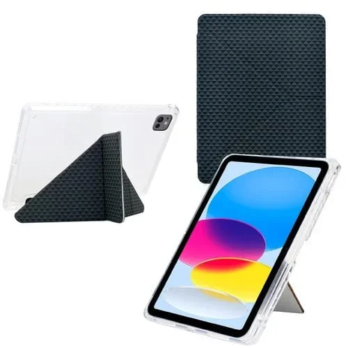 Funda de cuero inteligente con textura piramidal y pliegue en Y para iPad Air 11 (2024/2025) (verde)