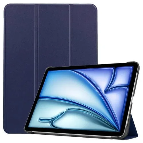 Funda de Cuero Inteligente Custer Pure Color 3 Pliegues para iPad Air 13 (2024/2025) (Azul Oscuro)