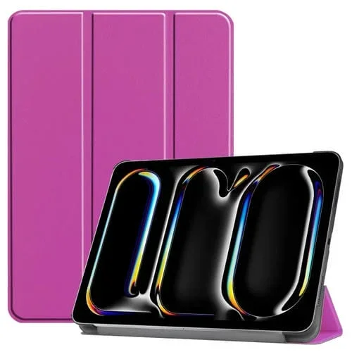 Funda de Cuero Inteligente Custer Pure Color con 3 Pliegues para iPad Pro 11 (2024) (Morado)