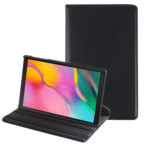 Funda de Cuero Litchi Texture para Galaxy Tab A 10.1 (2019) T510 T515 con Rotación 360 y Soporte (Negro)