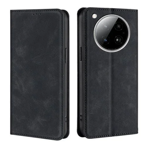 Funda de Cuero Magnética con Tacto de Piel para Infinix Zero 40 4G (Negra)