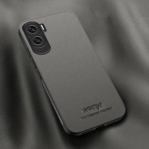 Funda de Cuero Magnética Huiyi para Honor 90 Lite (Gris)