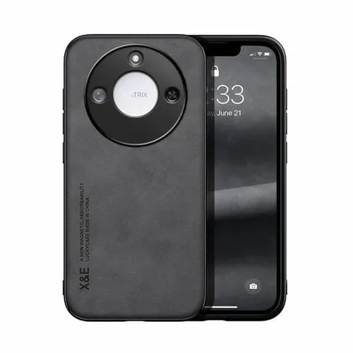Funda de Cuero Magnética para Honor X60 con Tacto de Piel (Gris Oscuro)