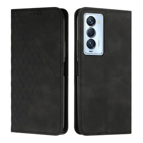 Funda de Cuero Magnética para Tecno Camon 18 Premier Diamond Splicing (Negro)