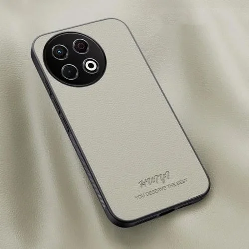 Funda de Cuero Magnética para Teléfono Tecno Spark 30 Pro Huiyi (Blanca)