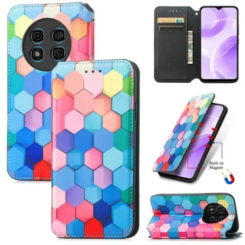 Funda de Cuero Magnética para Ulefone Note 15 Caseneo (Cubo Colorido)