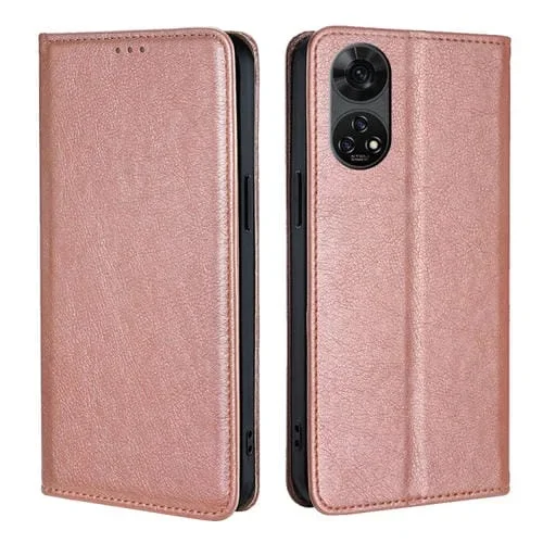 Funda de Cuero Magnética ZTE Anshin Color Sólido Acabado Brillante (Oro Rosa)