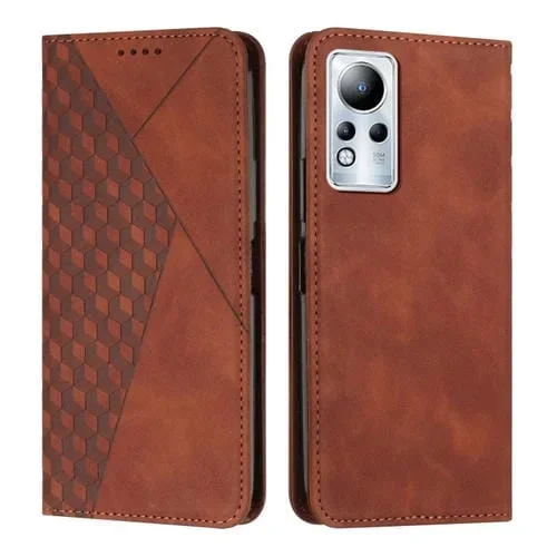 Funda de Cuero Magnético para Infinix Note 11 Diamante Splicido (Marrón)
