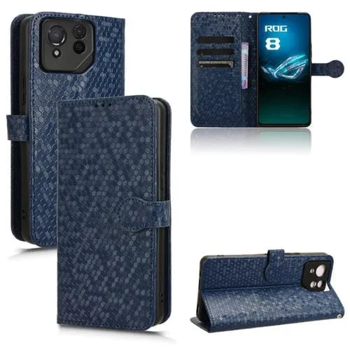 Funda de Cuero para Asus Rog Phone 8 Pro Honeycomb Dot Texture (Azul)