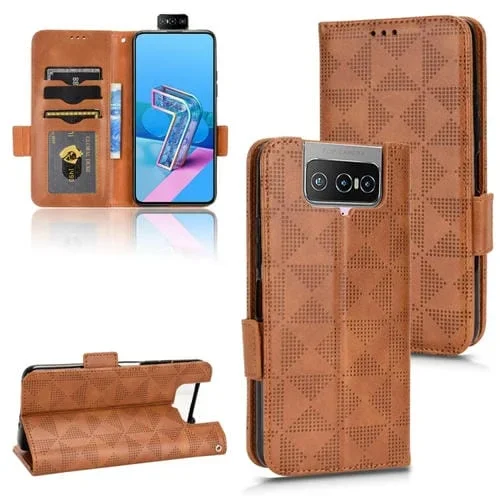 Funda de Cuero para Asus Zenfone 7 Pro Zs671Ks, 7 Zs670Ks y 8 Flip Zs672Ks (Marrón)